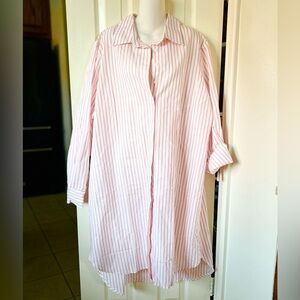 Harshman Plus Size Willow Stripe High-Low Shirtdress